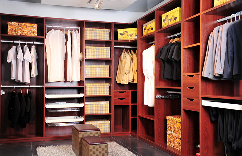 开放式男士衣帽间图片 实木转角衣柜图片