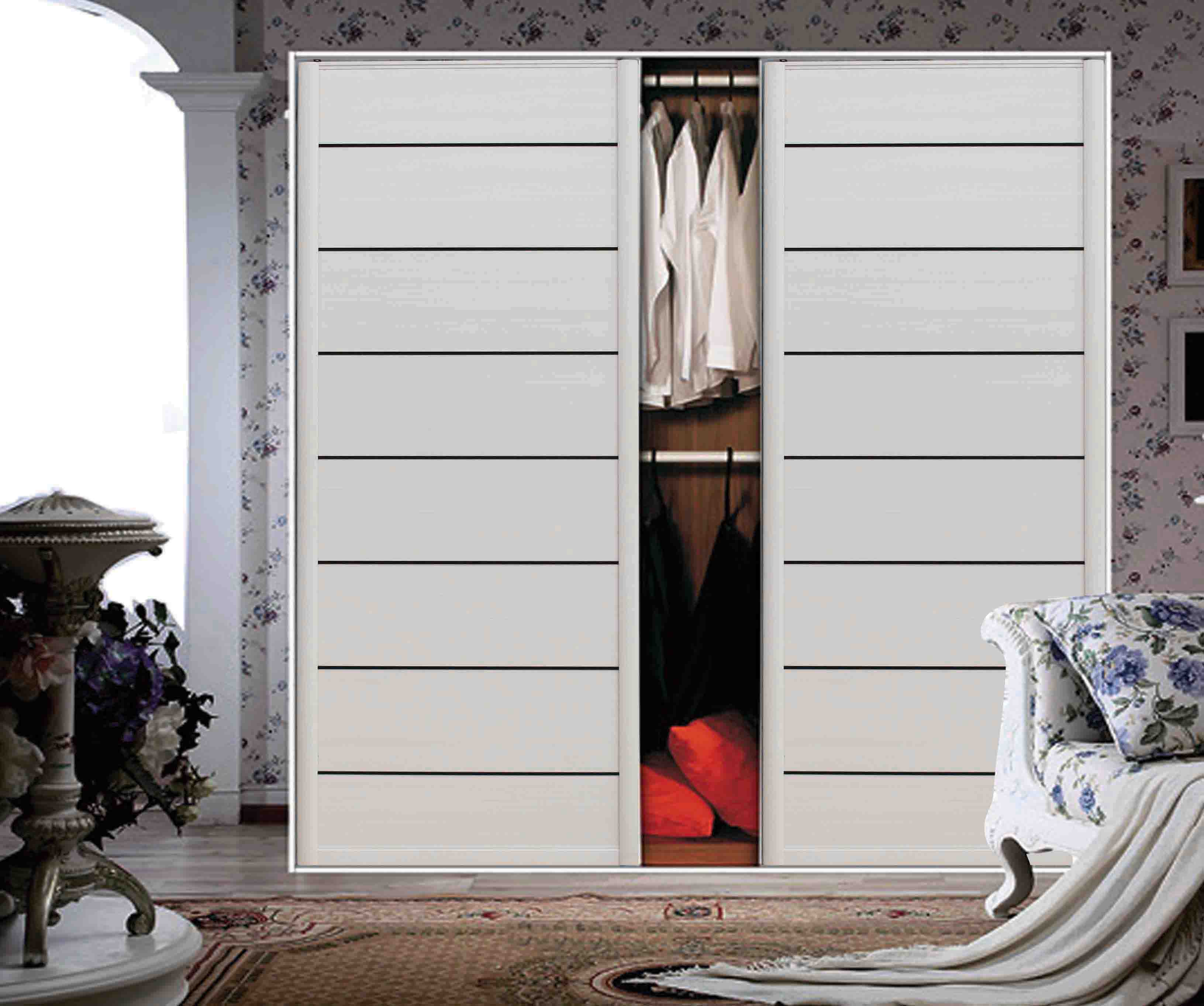 德鲁伊衣柜德鲁伊布纹30平板50框配金条田园风格