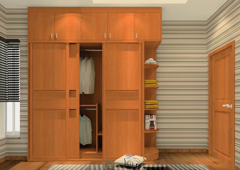 深棕色实木衣柜效果图 古色古香的韵味