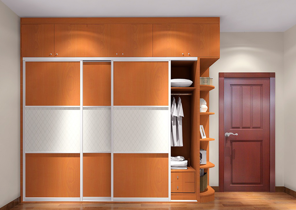 暖色系推拉门大衣柜图片 超强收纳舒适家